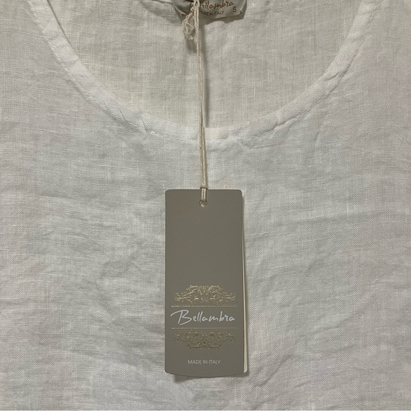 NWT Bellambra Made in Italy Linen with Lace Sleeveless Blouse - Picture 7 of 12